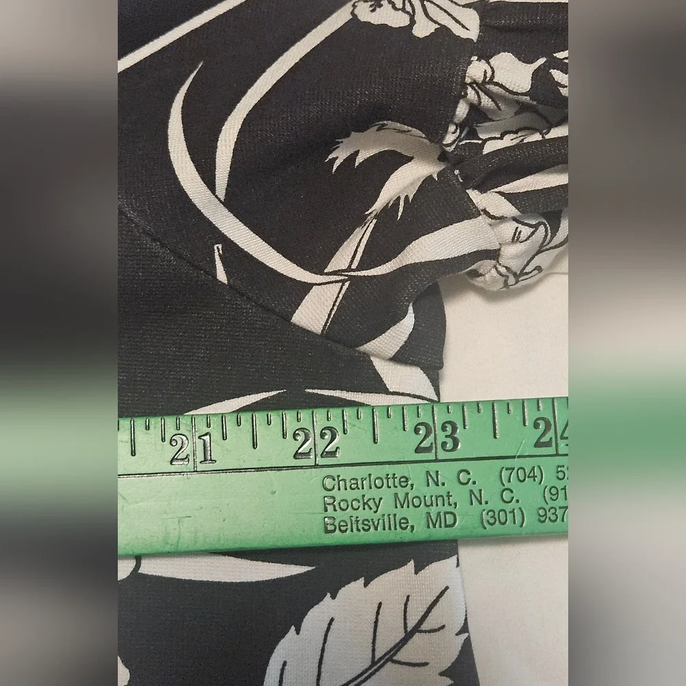 NWT Bryn Walker Floral Print Round Neck Long Sleeve Lantern Dress:Black/White:XL - Picture 14 of 16